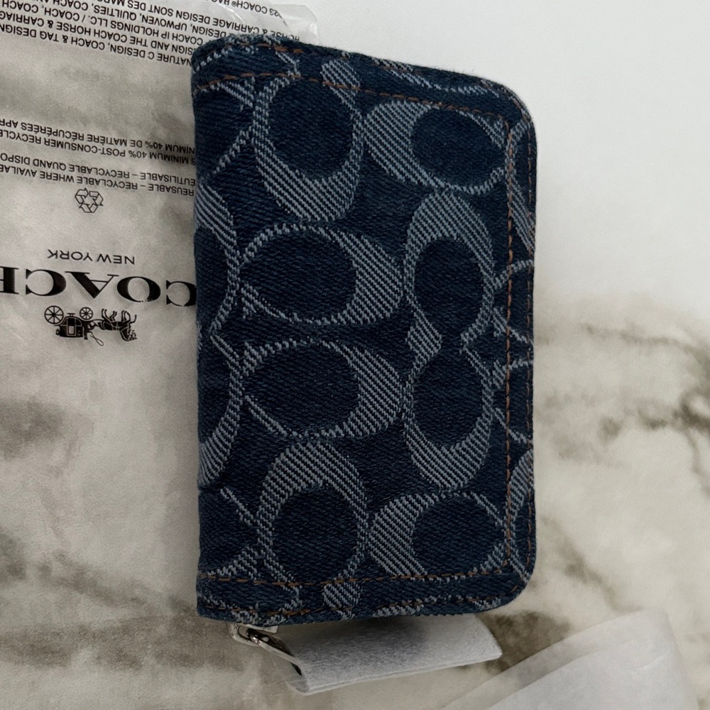 Coach Denim Blue Signature Wallet